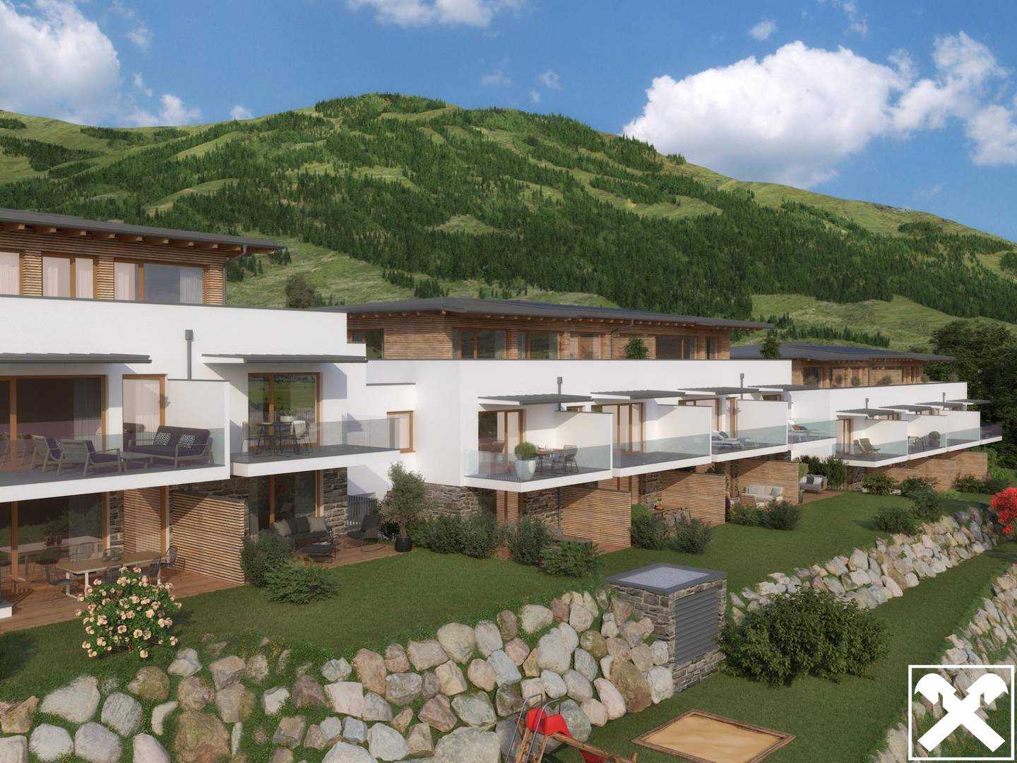 Apartment with garden and terrace south facing