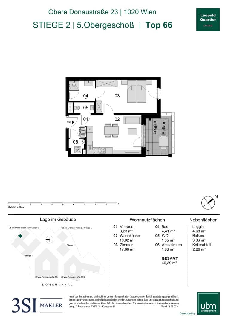 Apartment new build near Augarten with balcony
