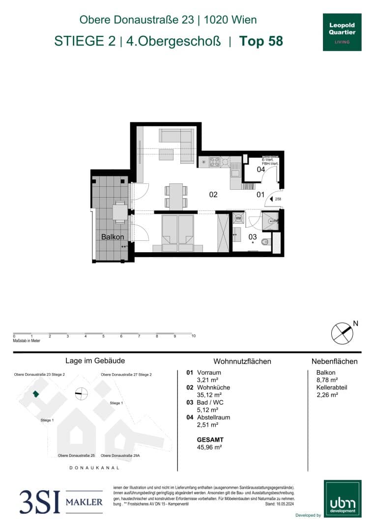 Wohnung Erstbezug mit Balkon nahe Augarten