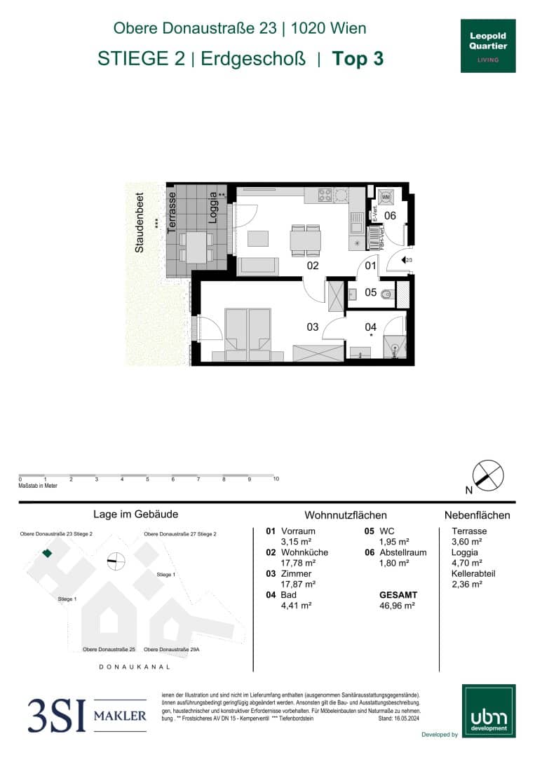 Ground floor apartment with loggia and garden near Augarten