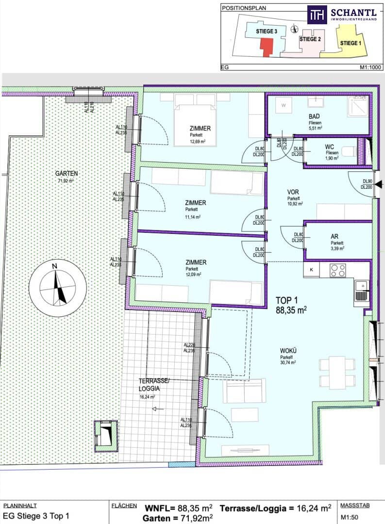 Ground floor apartment with private garden