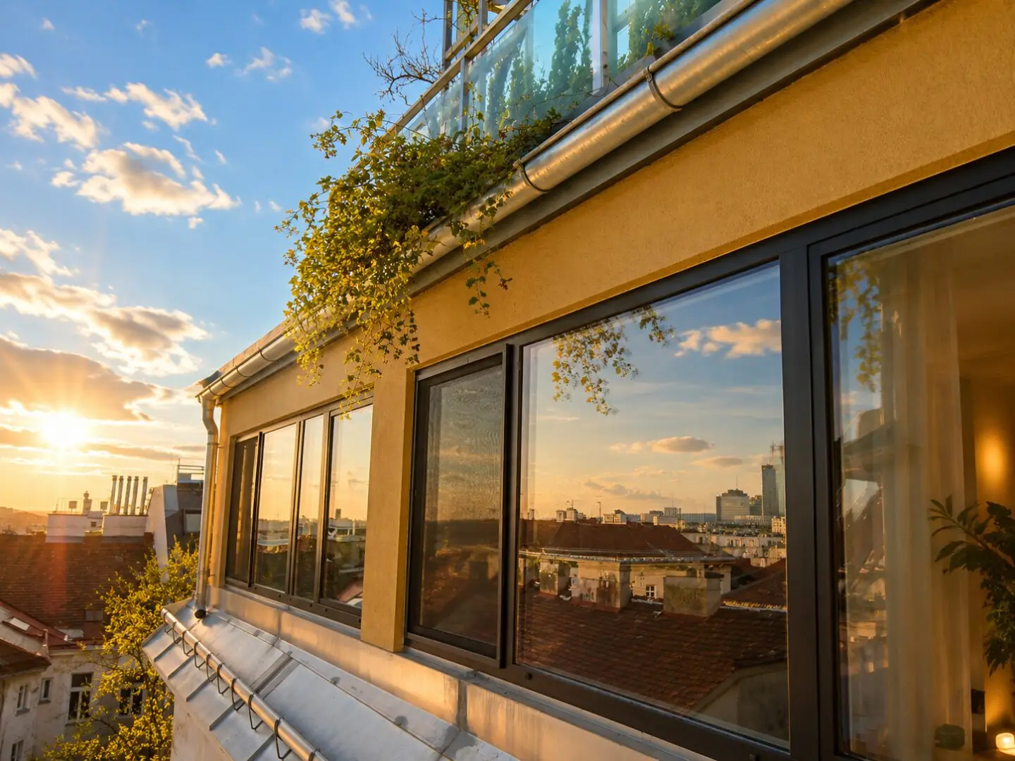 Top floor apartment with terrace and distant view