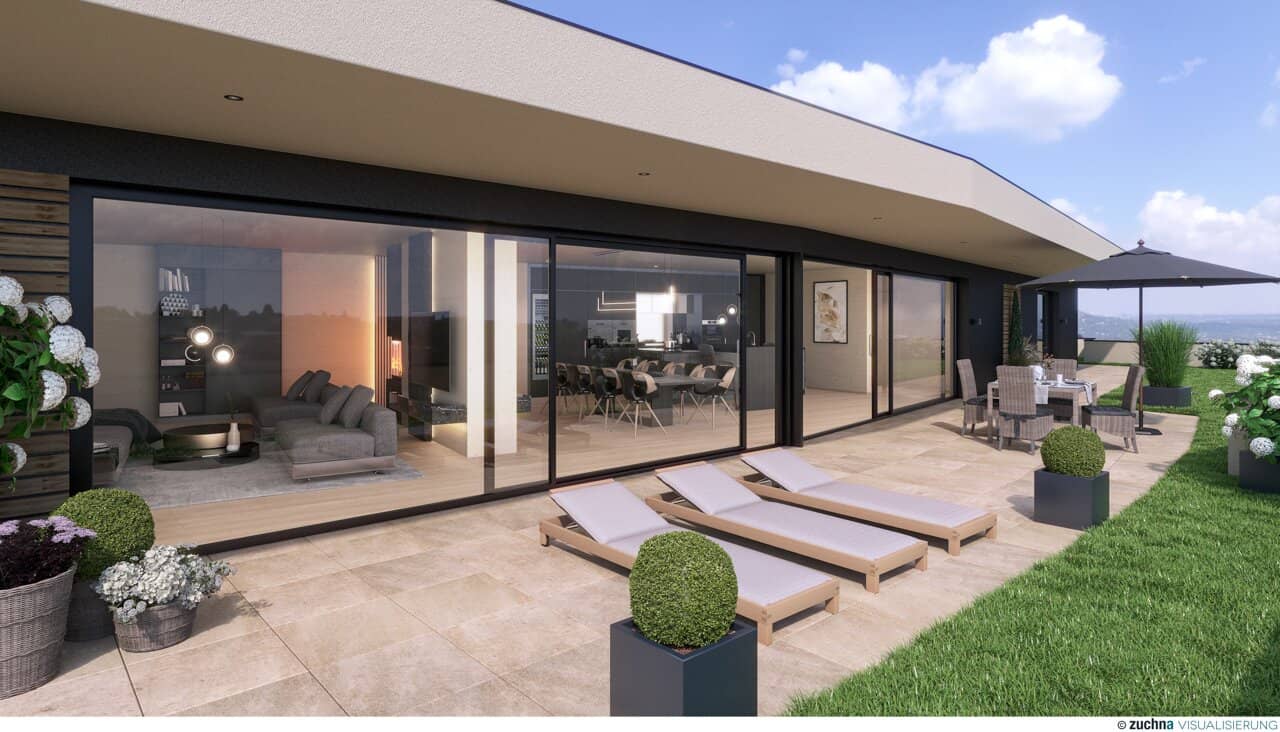 Penthouse Panorama über den Dächern mit Pool