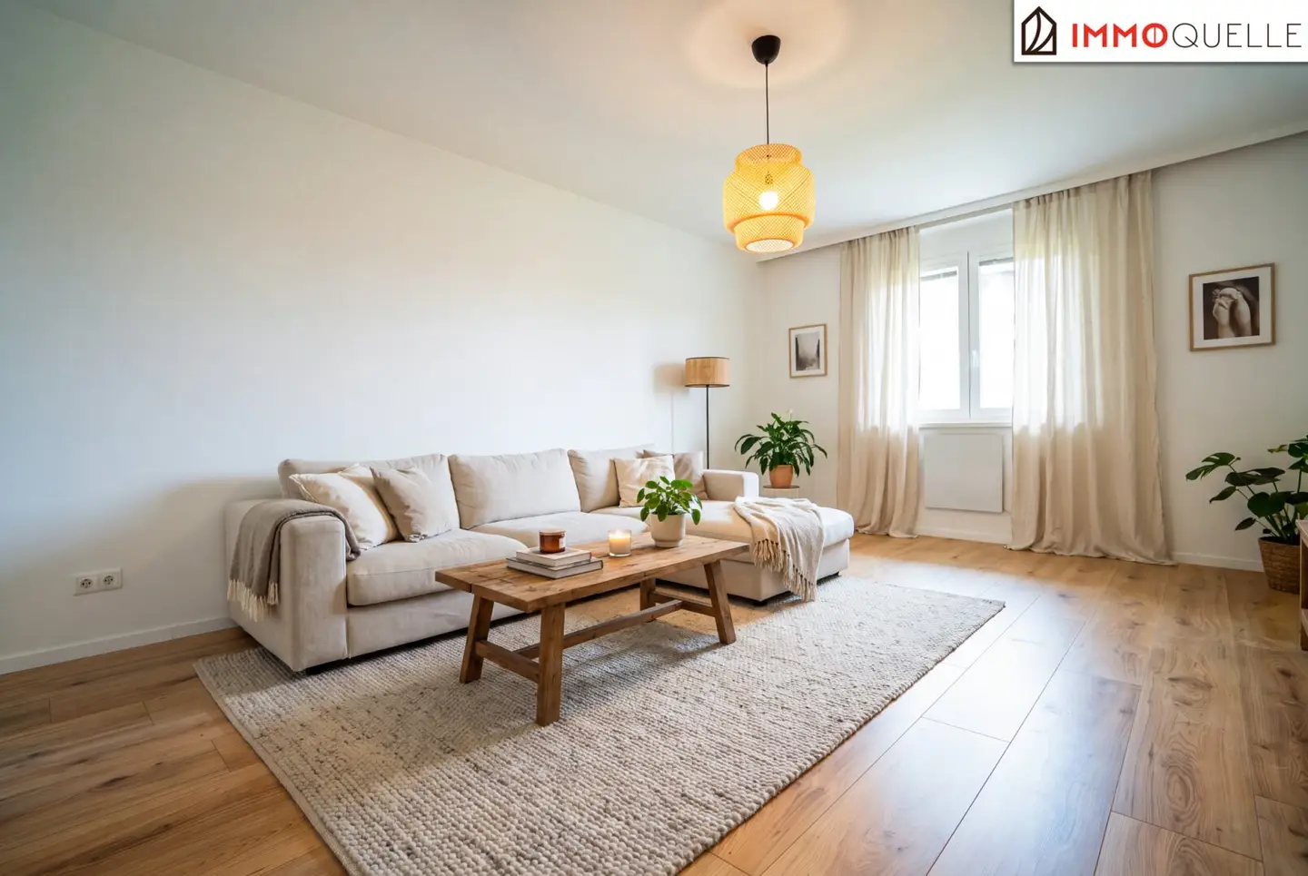 Apartment after renovation with green view