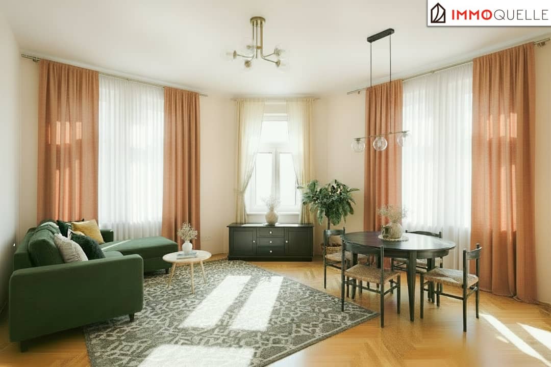 Wohnung mit Fischgrätparkett und Südausrichtung