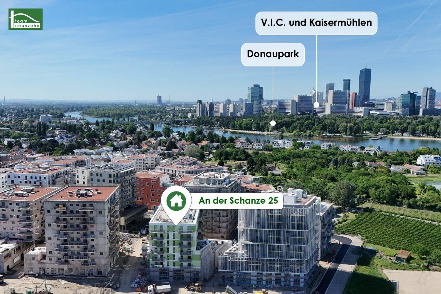 First occupancy "An der Schanze" - 3-room apartment with large balcony between Kagran and Alte Donau - Completion end 2026