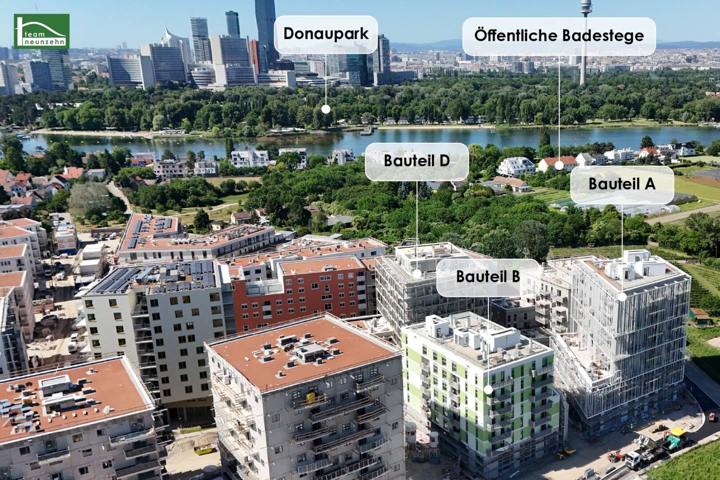Living in the new-build quarter "An der Schanze" between Kagran and Alte Donau - first occupancy with completion end of 2026