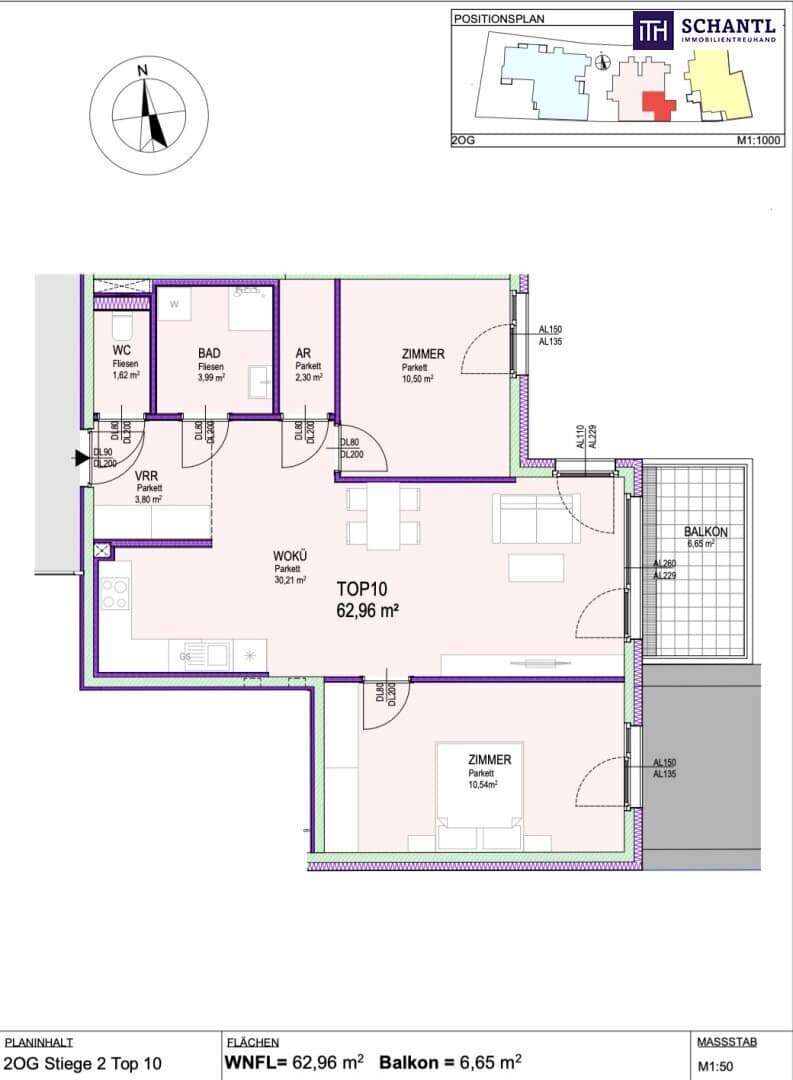Neubau Erstbezug Wohnung Balkon Grundriss