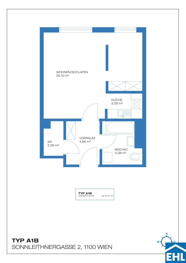 Investment apartment with elevator commission free