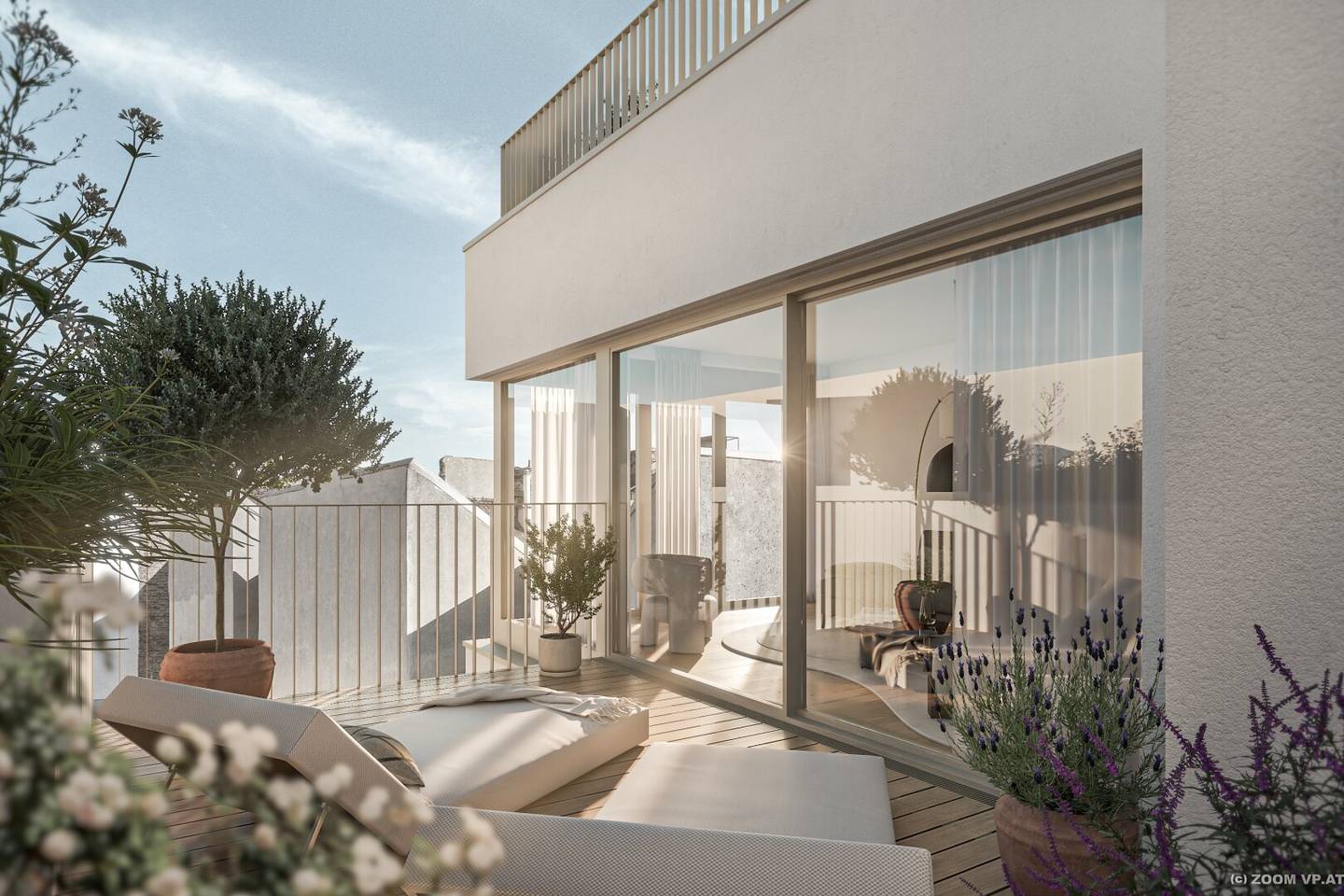 4-room first occupancy with 18 m² terrace and 28 m² roof terrace, directly at Naschmarkt