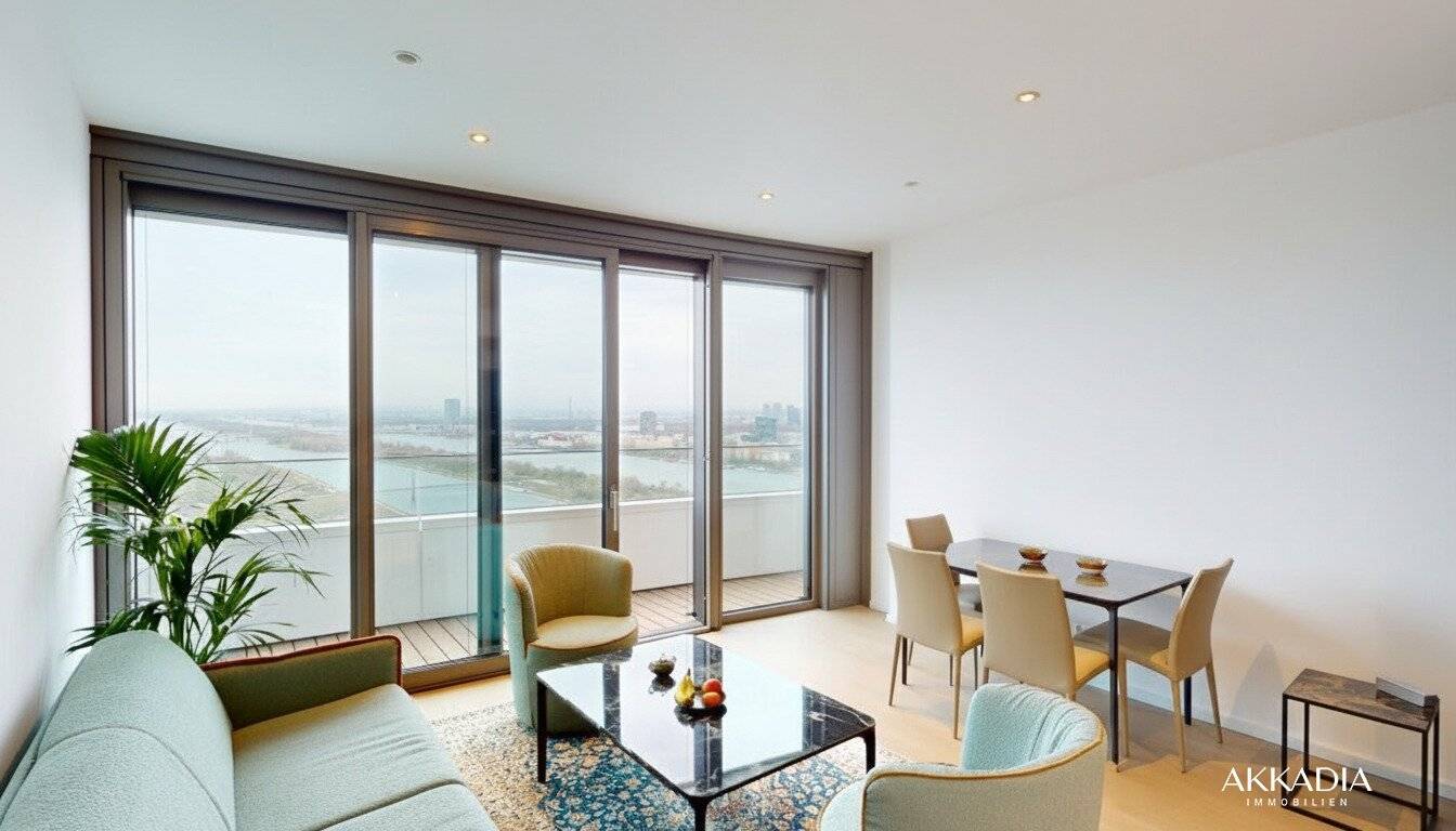 Wohnung mit Panoramablick über Wien und Balkon