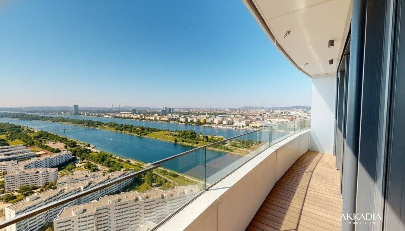 Wohnung mit Panoramablick über Wien und Balkon