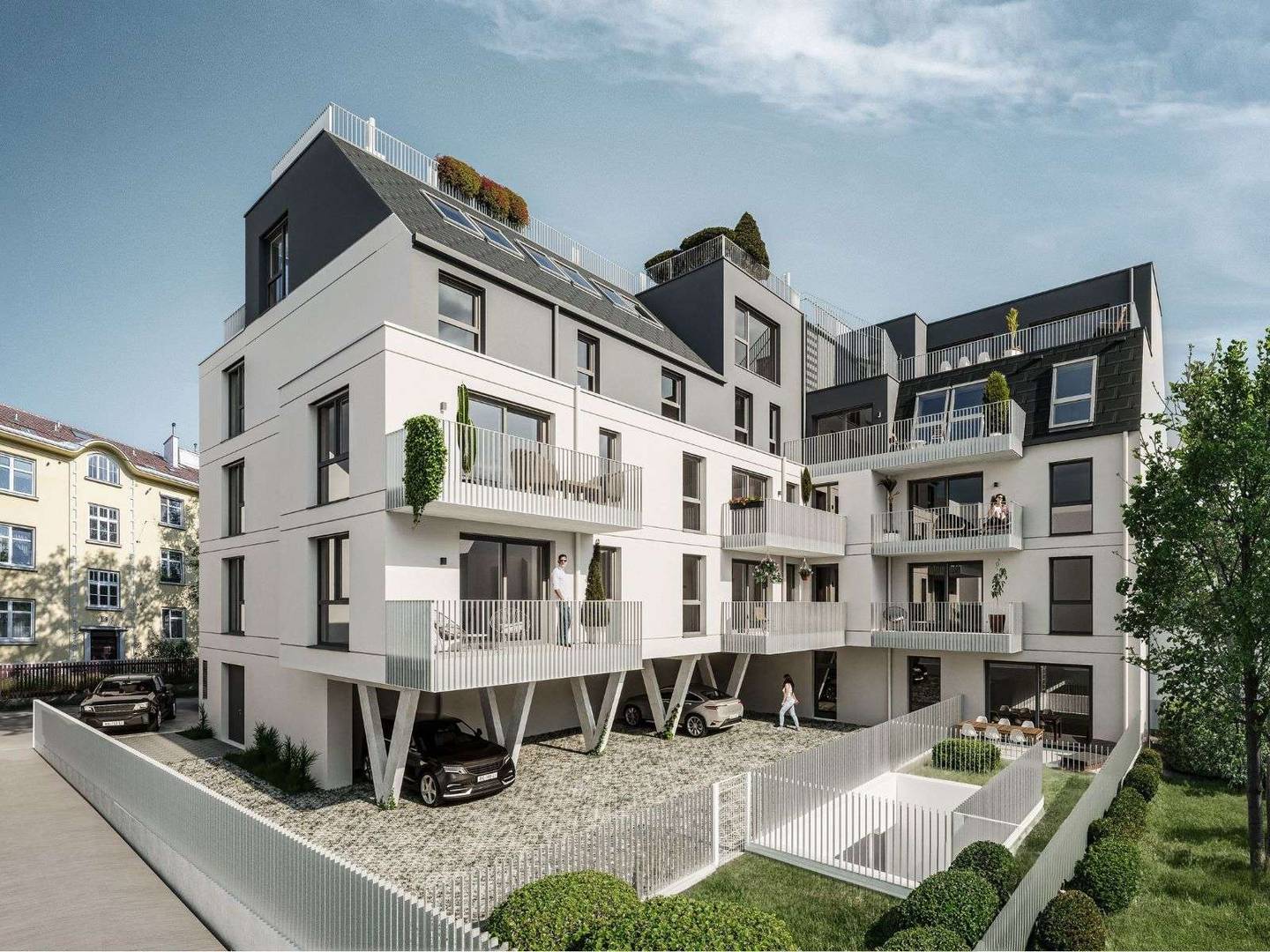Wohnung near train station with balcony