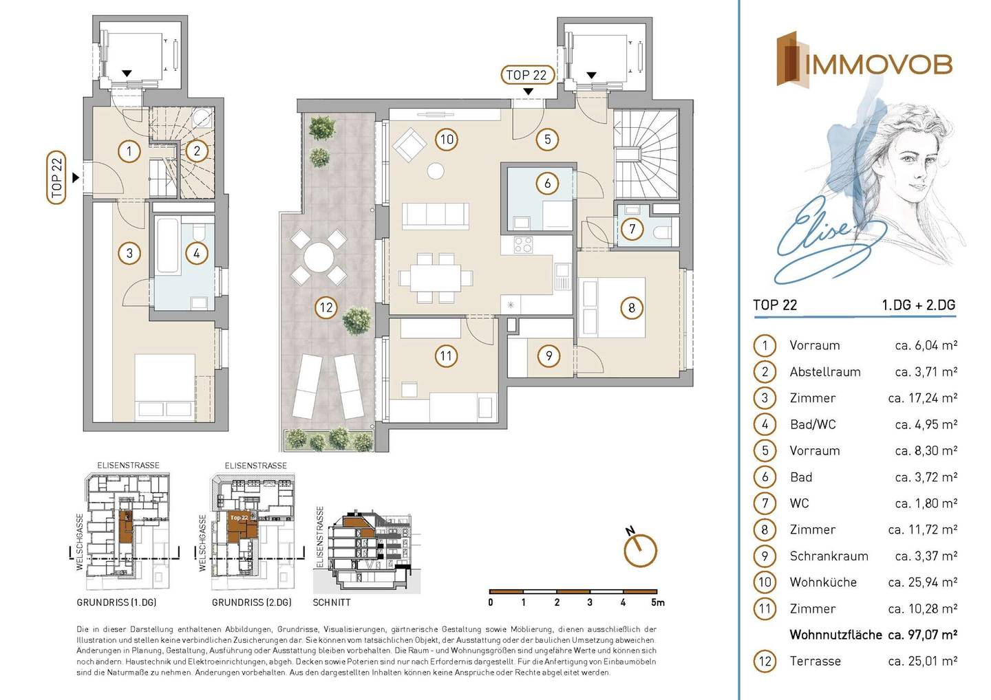Maisonette apartment Elisenviertel terrace