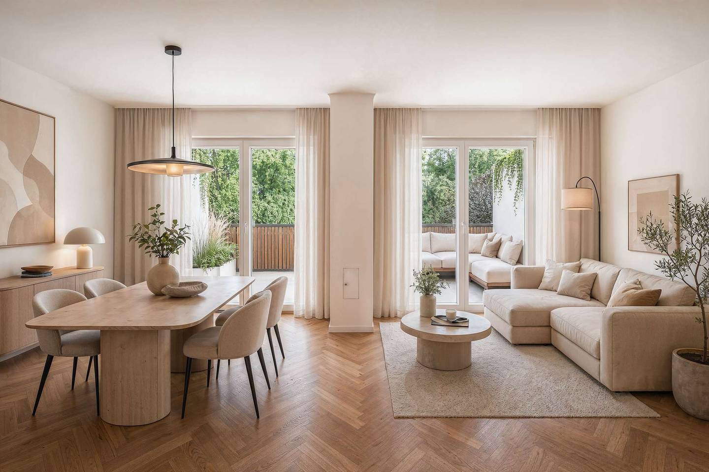 Maisonettewohnung with generous terrace in quiet green setting fully renovated