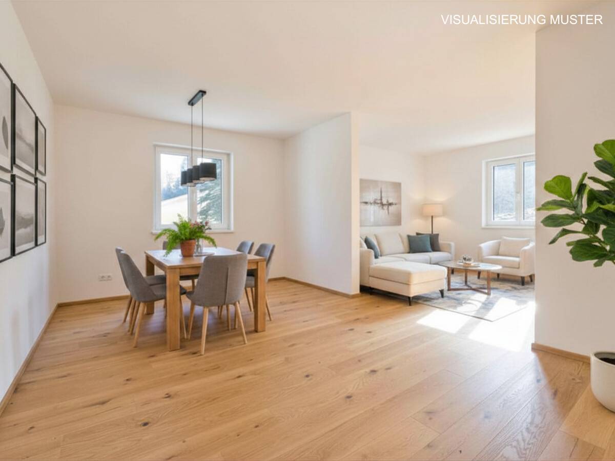 Neubau schlüsselfertig Wohnung mit offenem Wohnbereich nahe dem Attersee