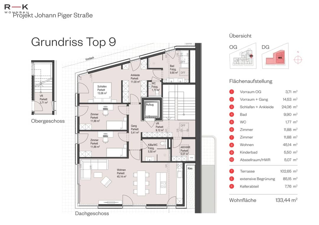 Penthouse 133m² with 100m² Terrace