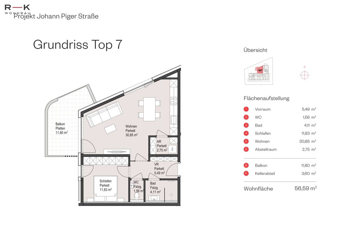 2-Zimmer-Neubau mit Balkon Aigen