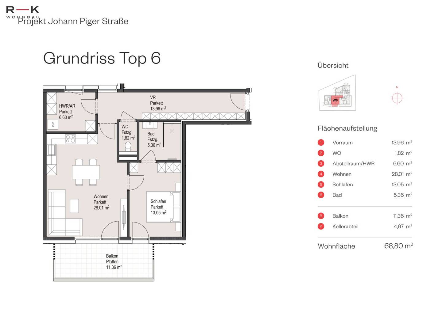 Apartment in new build with balcony south facing