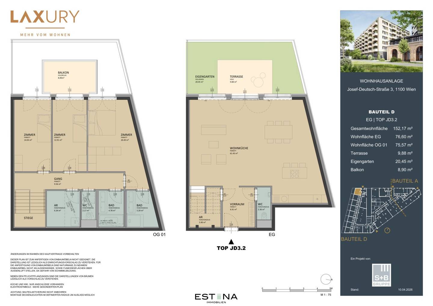 Maisonette with private garden in the city quarter - commission free