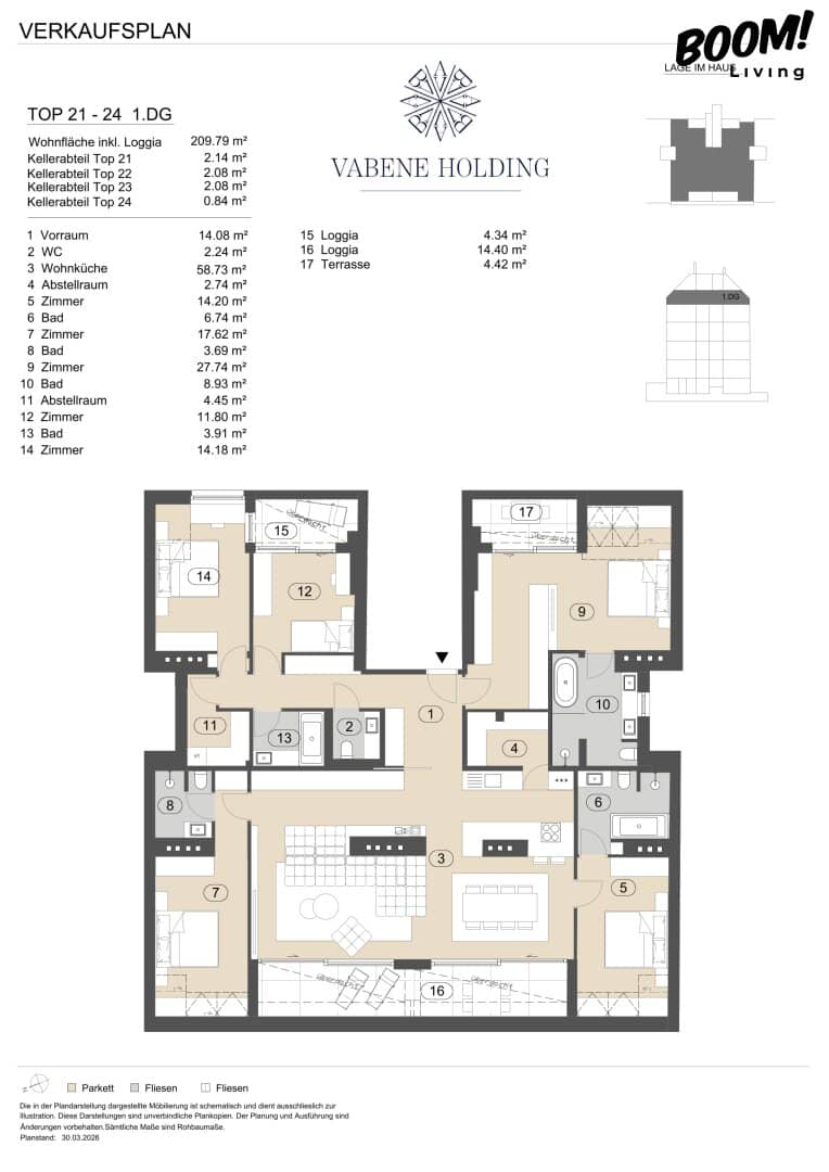 Luxury Living beim Stadtpark und Wien Mitte – Einzigartige 6-Zimmer-Dachgeschosswohnung