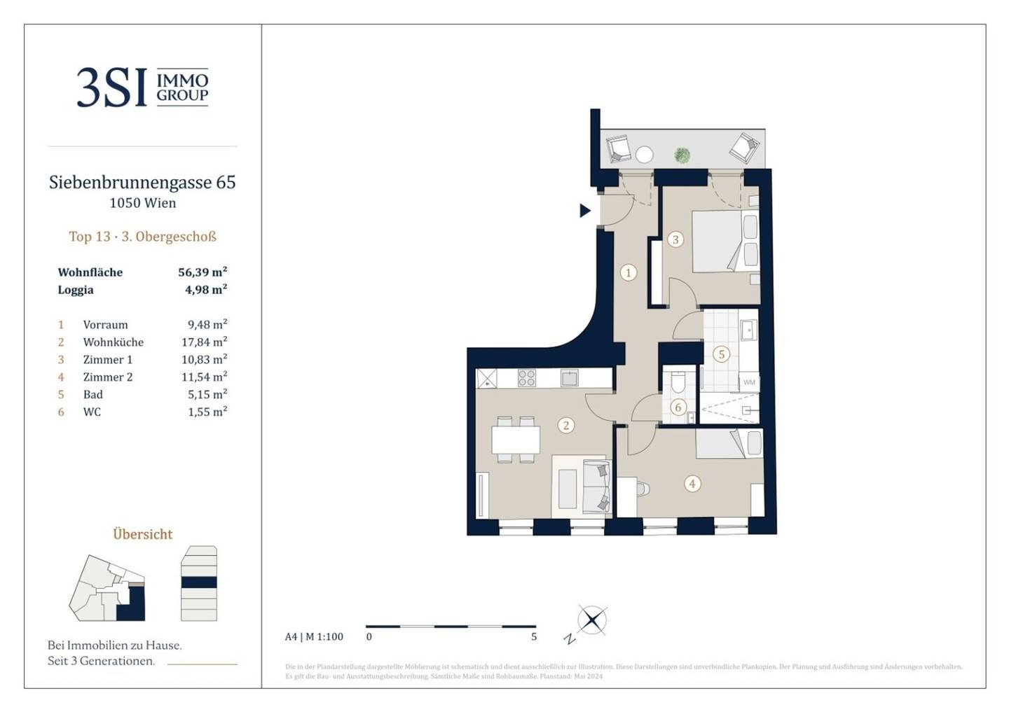 Wohnung Erstbezug nahe Haydnpark ruhige Lage