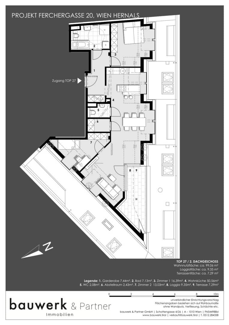 3-Room Penthouse Apt w/ Terrace, Hernals