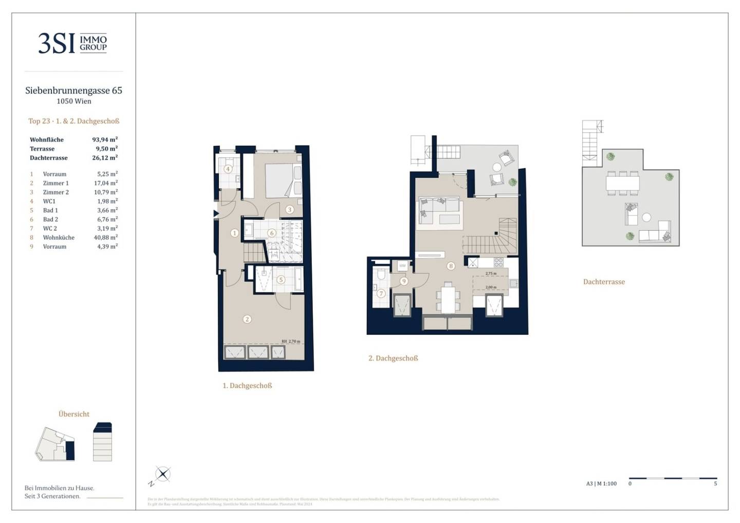 Apartment with wide view and two terraces