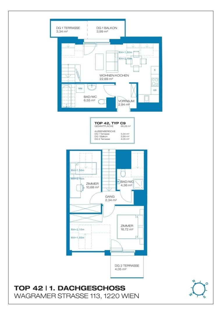First occupancy apartment near the Old Danube terraces