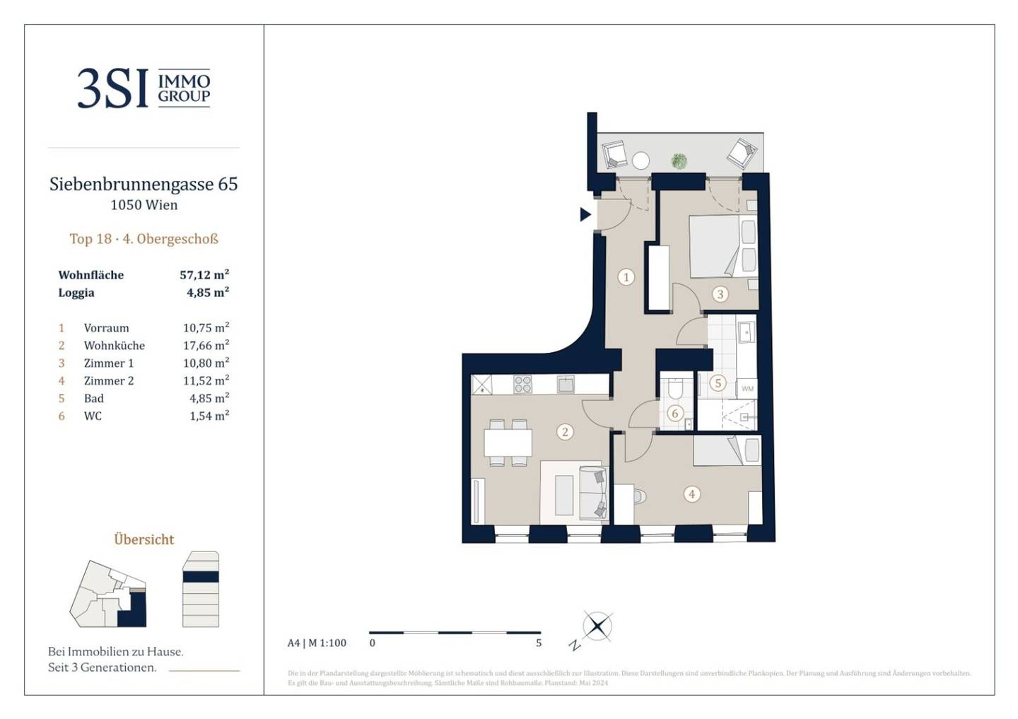 Apartment near Haydn Park with loggia brand new