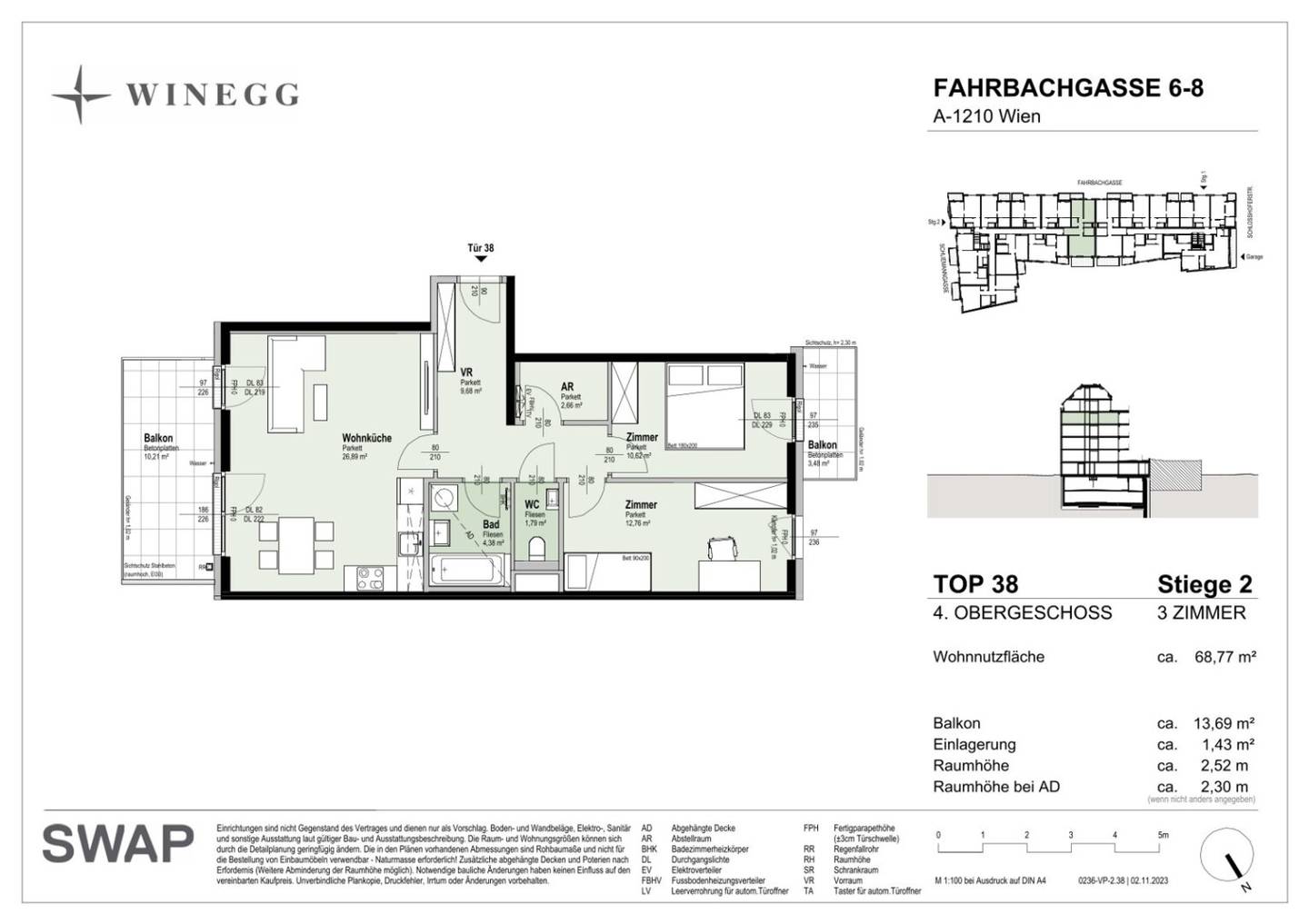 3-Zimmer-Wohnung Floridsdorf 68m²