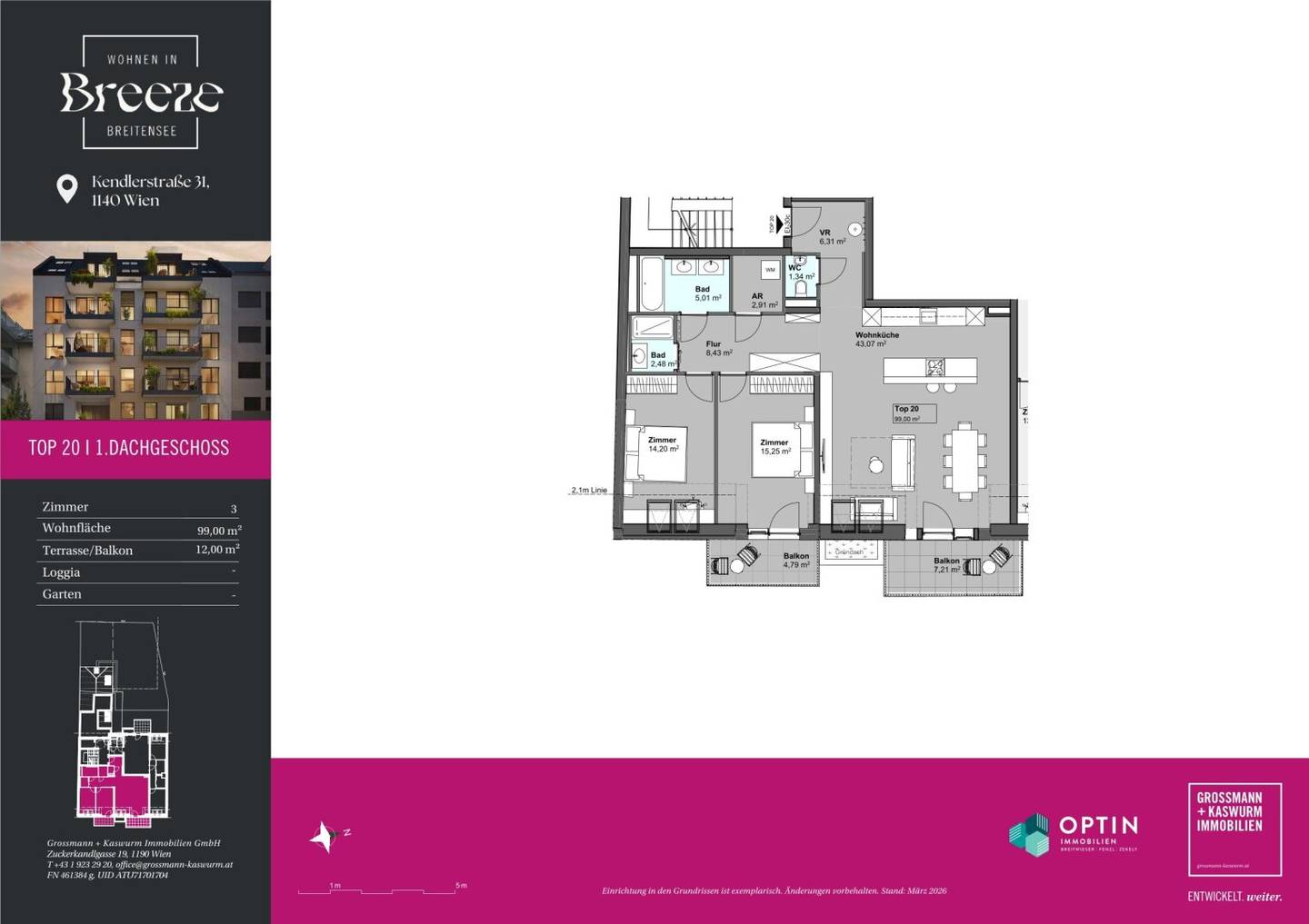 Apartment new build first occupancy Breitensee balconies
