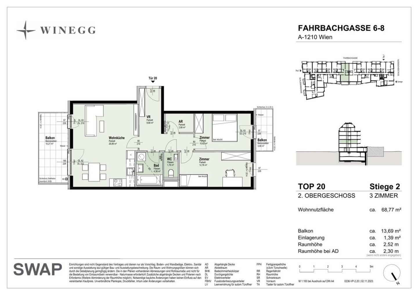 3-Room Apt Floridsdorf, 69m²