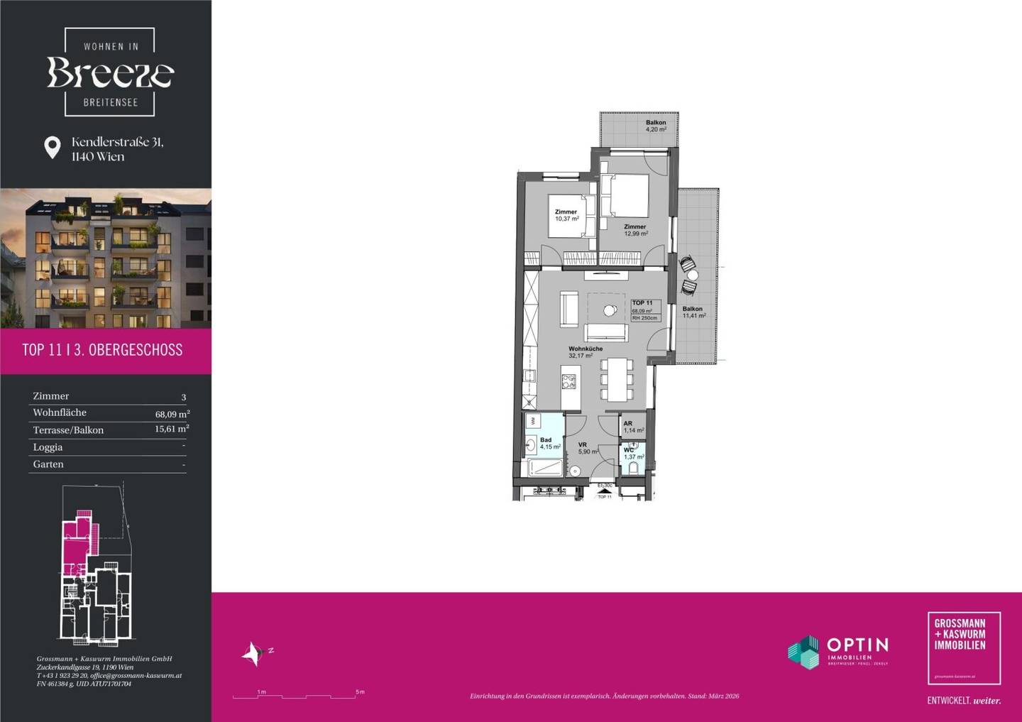 Wohnung Neubau Erstbezug mit zwei Balkonen