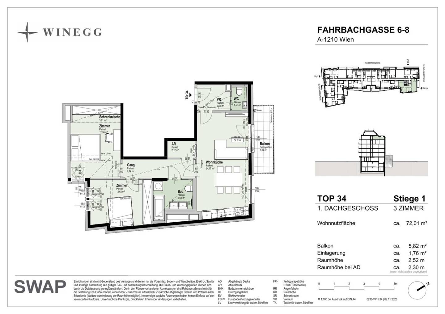 3-Room Flat Floridsdorf 73m²