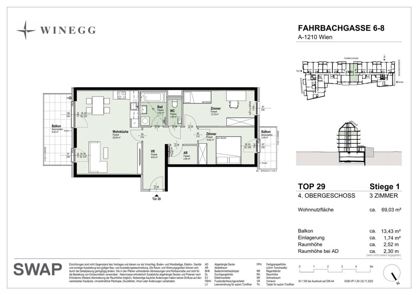 3-Zimmer-Wohnung Floridsdorf 69m²