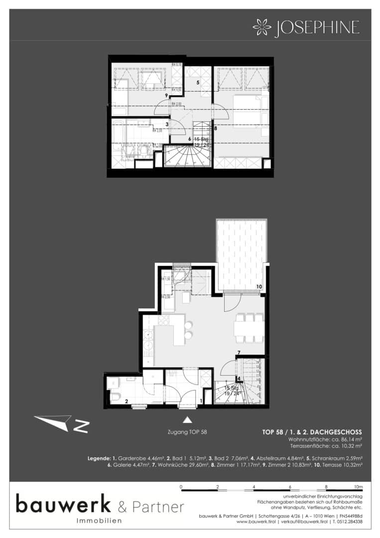 Apartment in new build at Praterstern with terrace