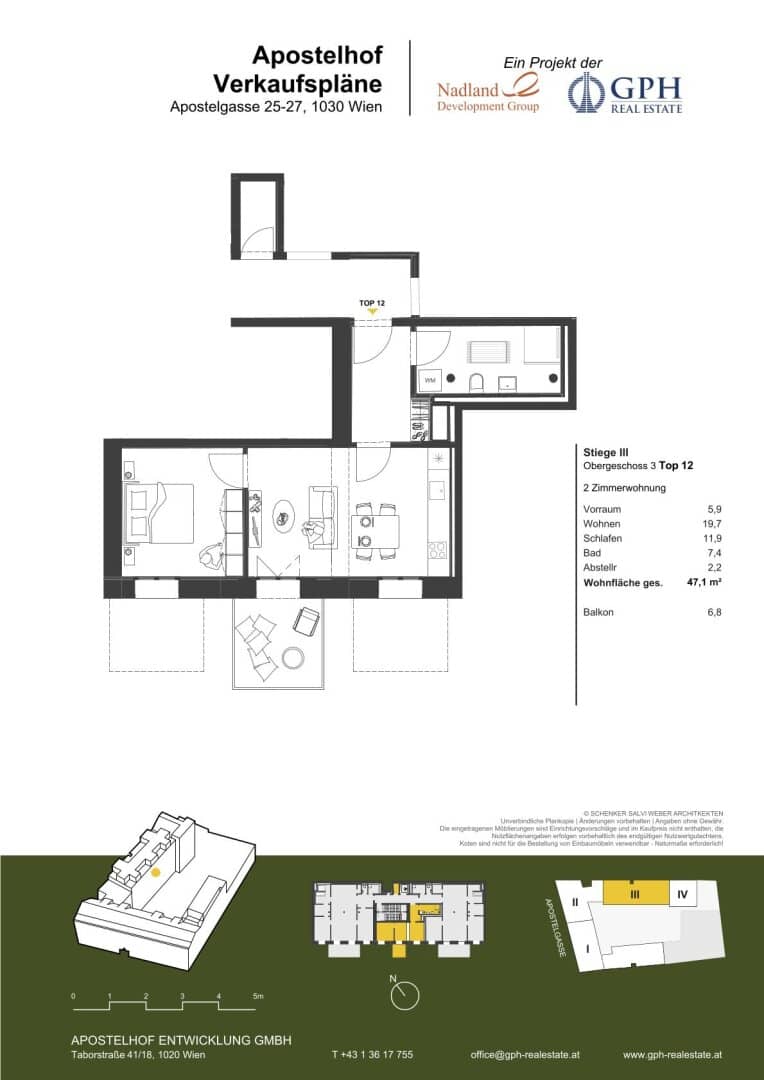 Apostelhof apartment first occupancy balcony near Rochusmarkt