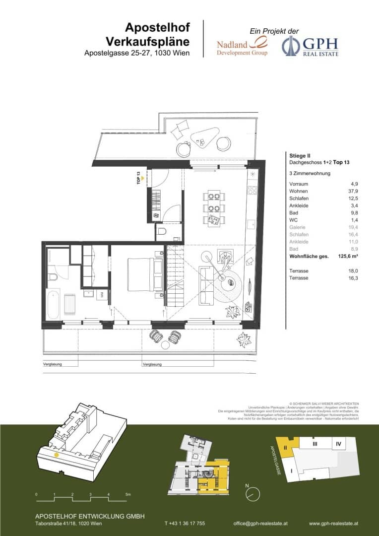 Apartment near Rochusmarkt with two terraces
