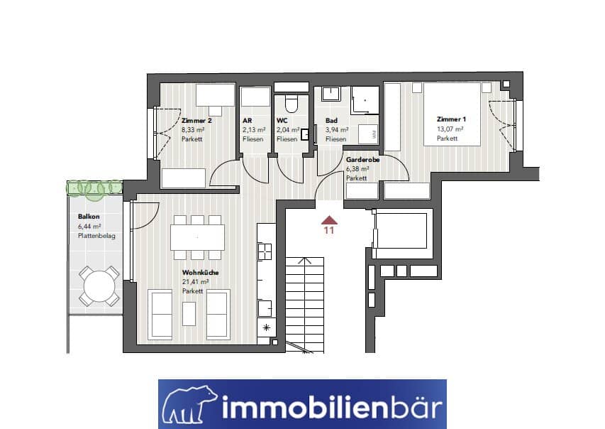 Apartment with own garden near U4 commission free