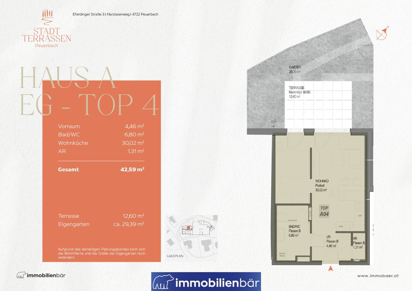 Apartment brand new garden terrace with town center view