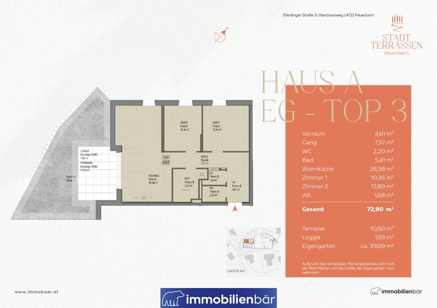 New build apartment with own garden and terrace