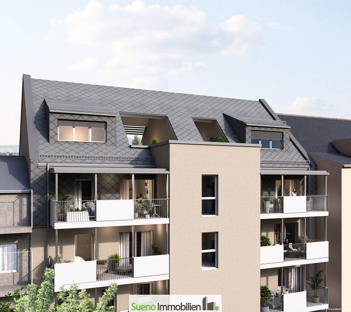 Maisonettewohnung top floor terrace city center