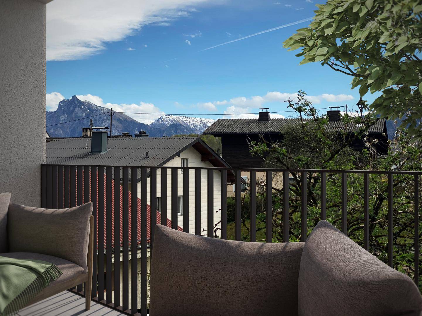 Wohnung hofseitig mit Traunsteinblick und Balkon