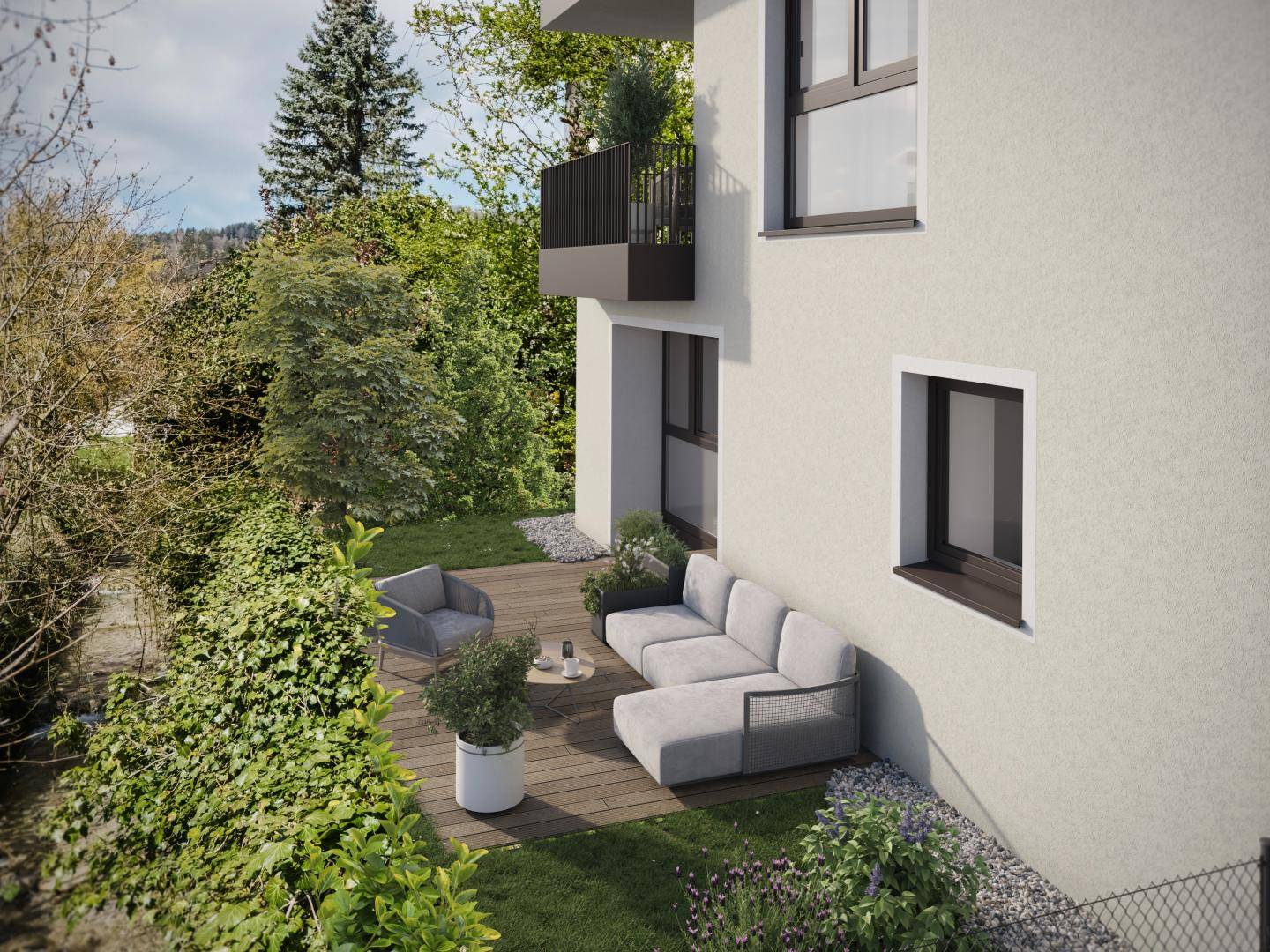 Wohnung hofseitig mit Traunsteinblick und Balkon