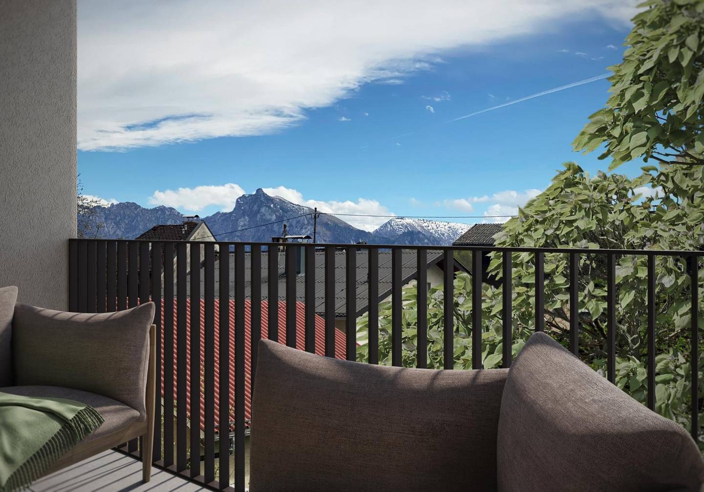 Wohnung hofseitig mit Traunsteinblick und Balkon