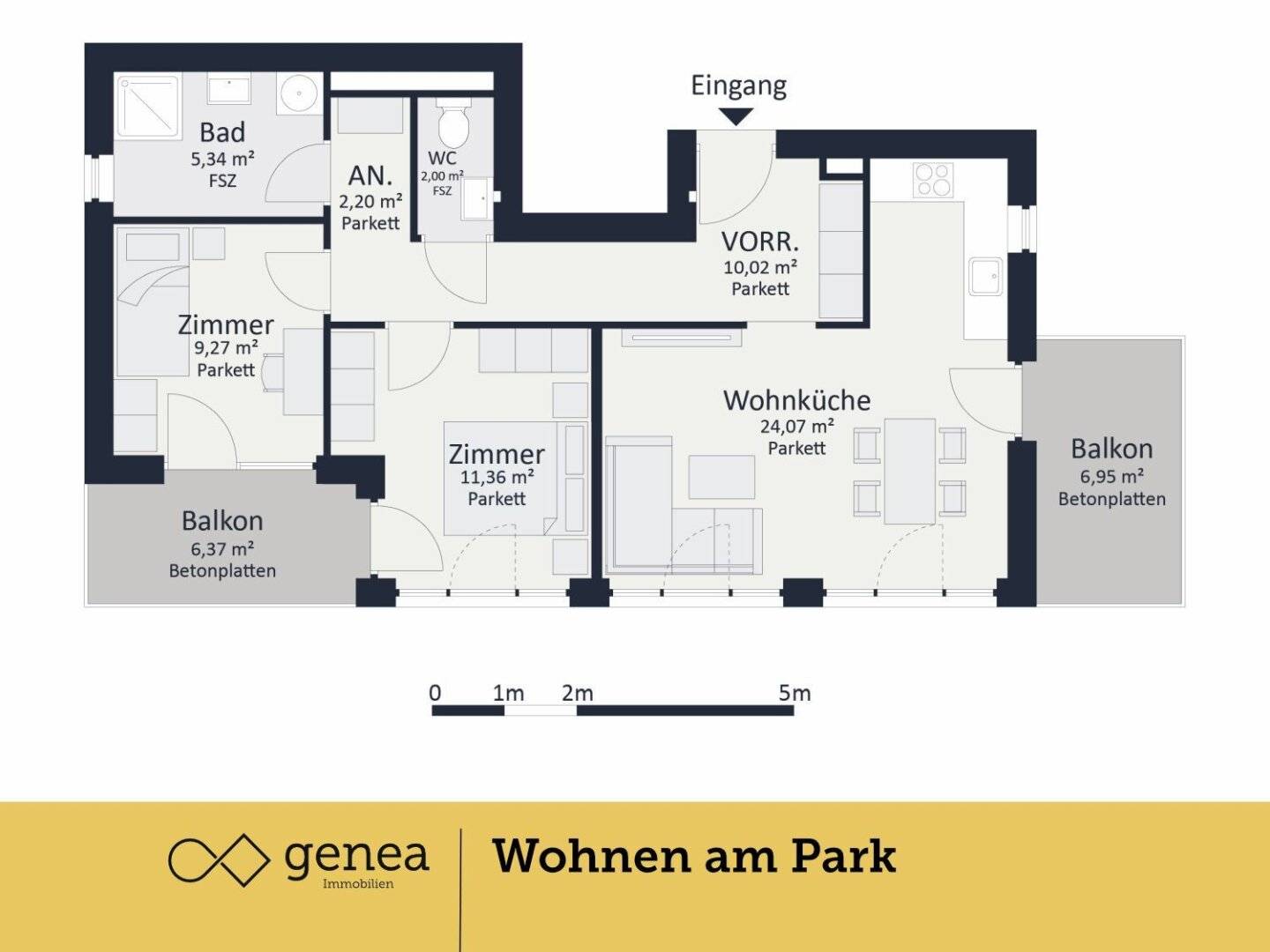 New build apartment at Augarten Mur balcony