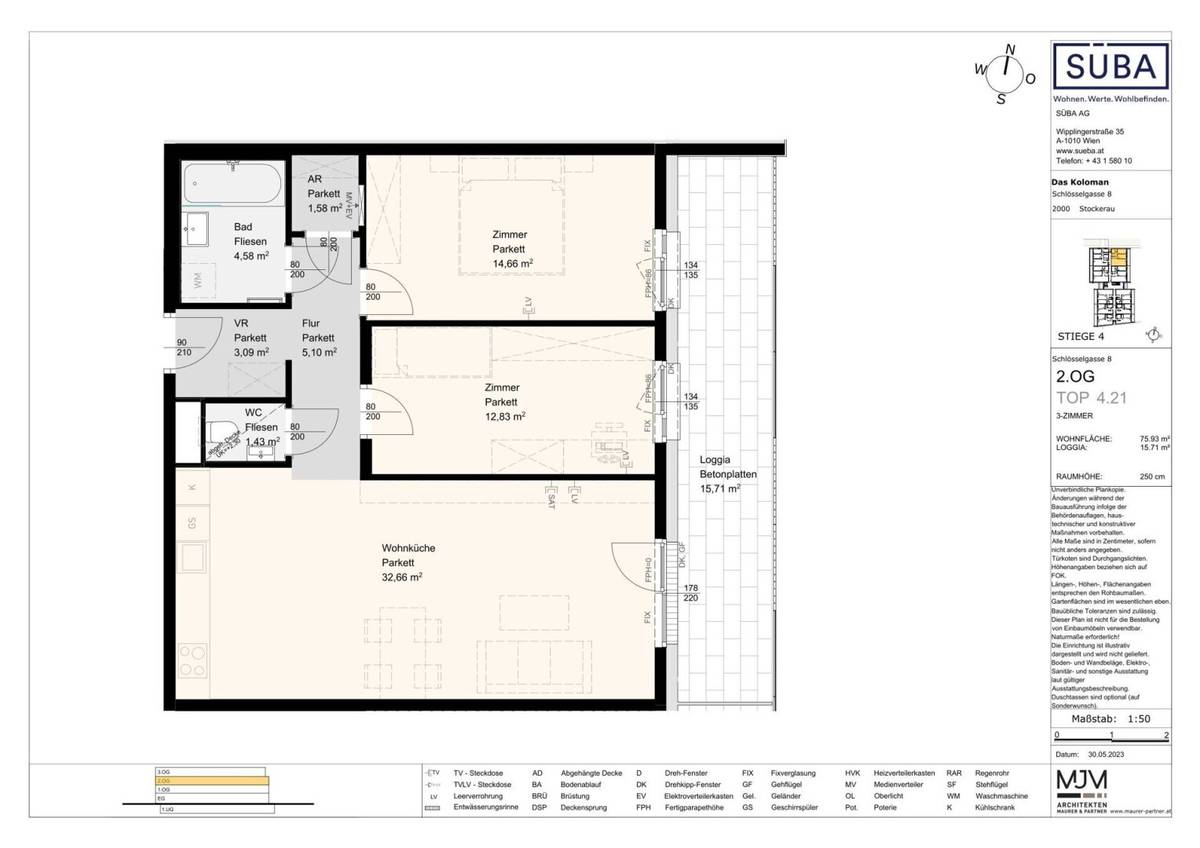 3-Zimmer-Wohnung mit Loggia in Stockerau
