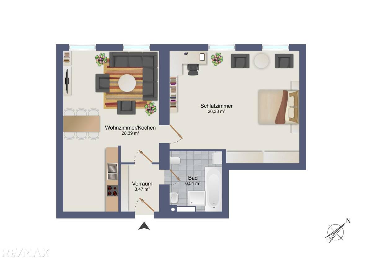 Zentrale 2-Zimmer-Wohnung Frohnleiten
