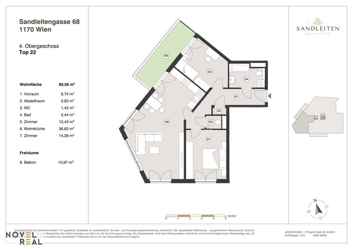 New build apartment terrace with panoramic view